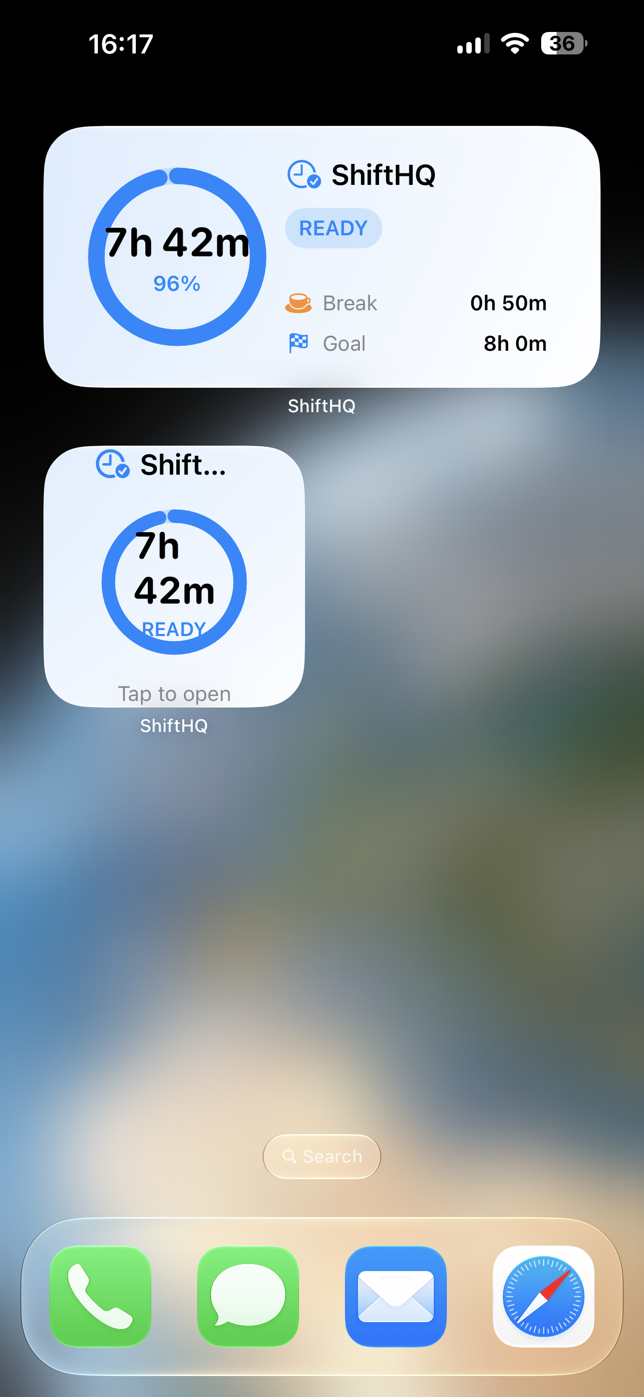 ShiftHQ Home Screen widget